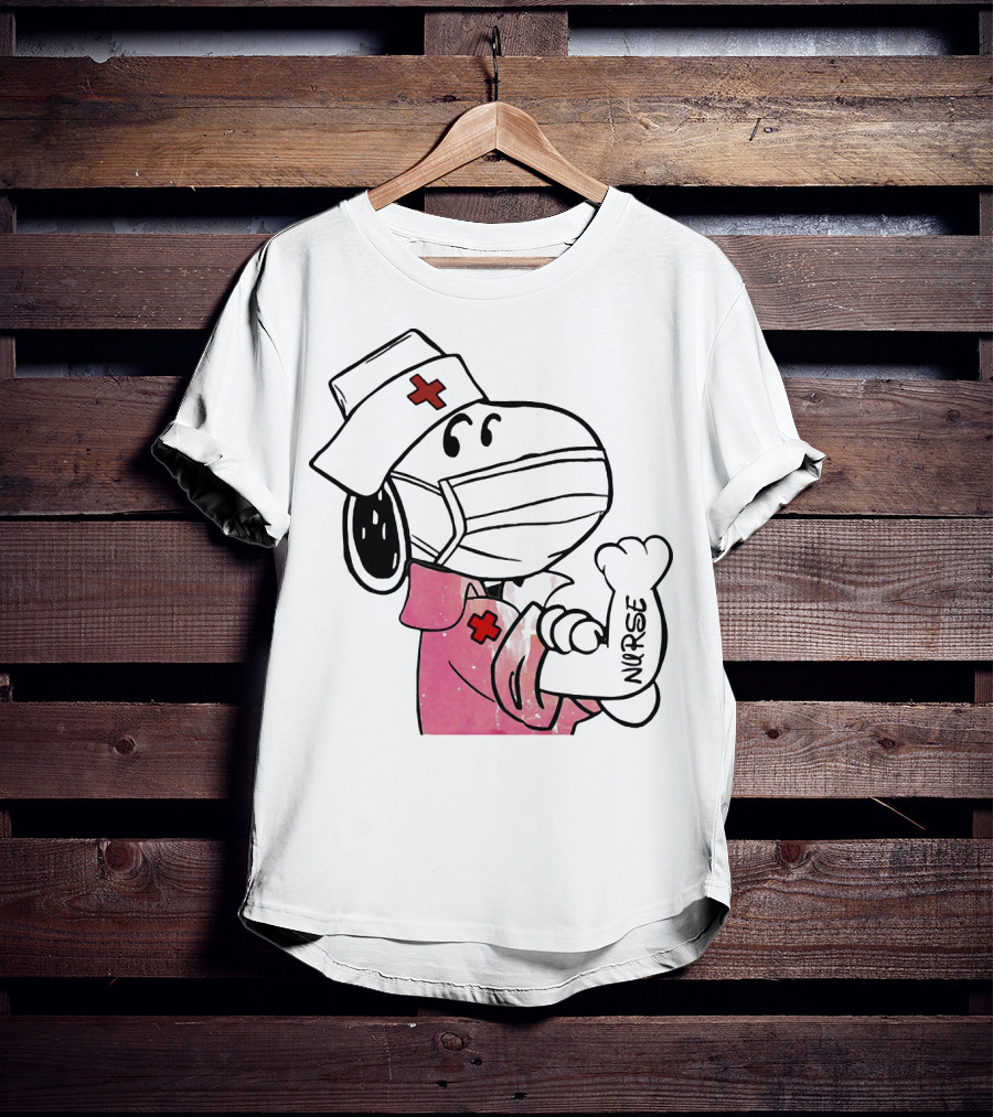 Snoopy Nurse With Arm Tattoo Showing Strength T-Shirt