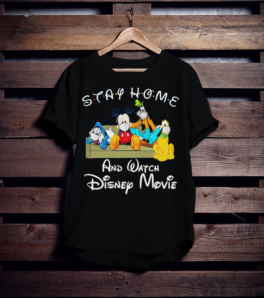 Stay Home And Watch Disney Movie Classic Ladies T-Shirt