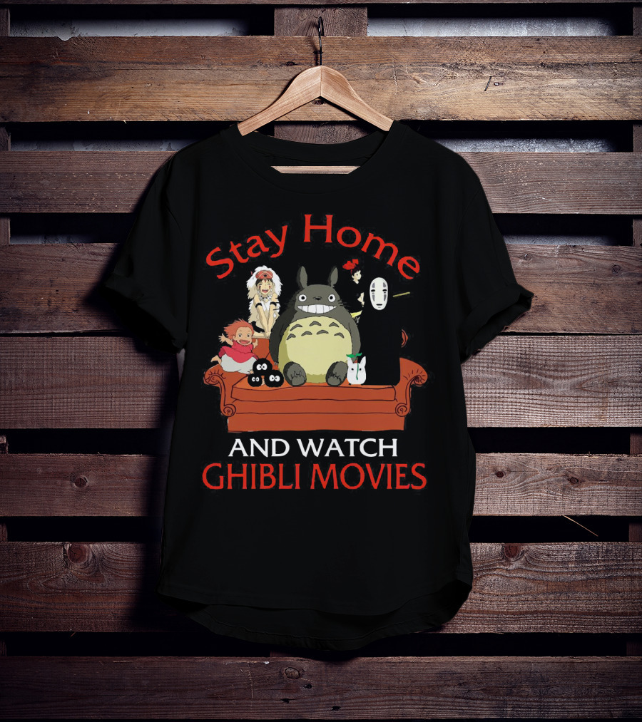 Stay Home And Watch Ghibli Movies Totoro No Face Characters Couch T-Shirt