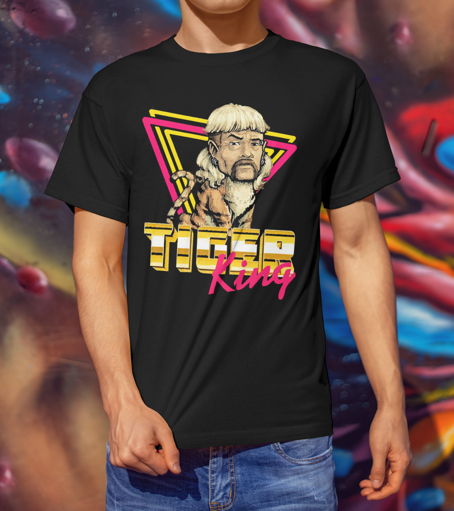 Tiger King Joe Exotic Ladies Vintage Retro Neon T-Shirt