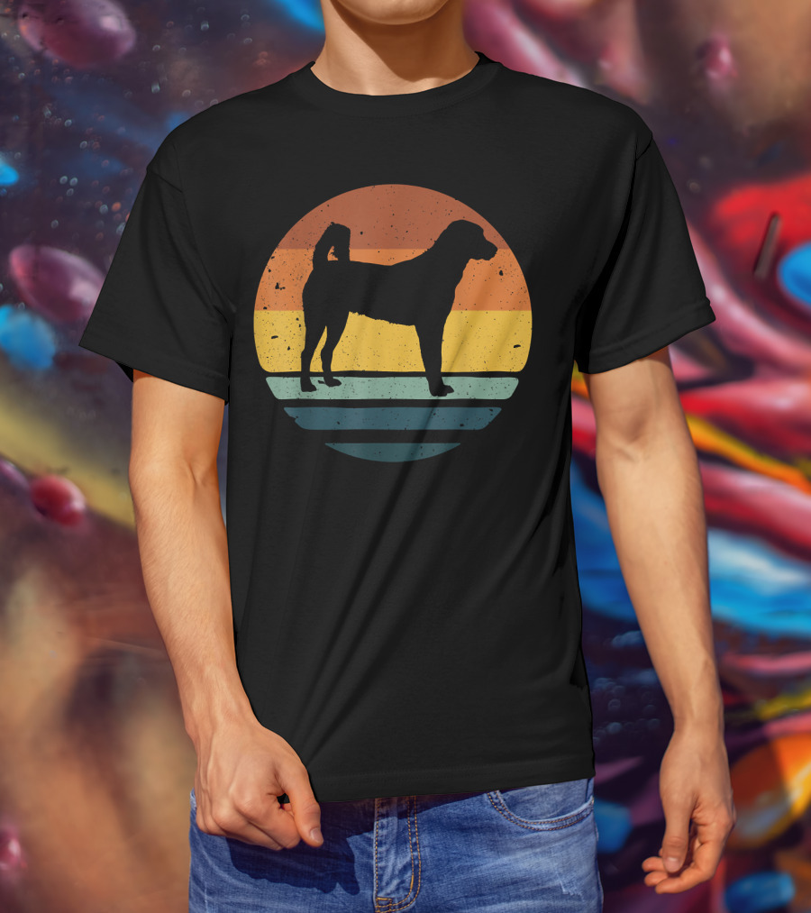 Anatolian Shepherd Vintage Retro Dog Silhouette Sunset 153 T-Shirt