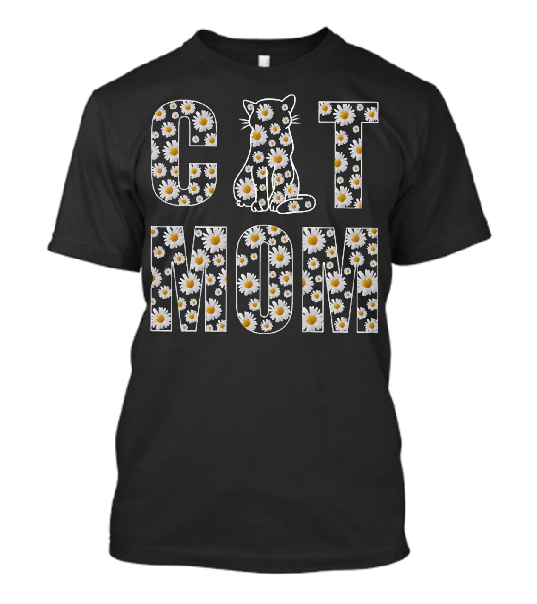 Cat Mom Daisy Floral T-Shirt