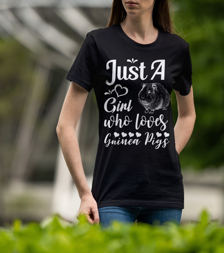Just A Girl Who Loves Guinea Pigs Cute Guinea Pig 90s Style Girls T-Shirt
