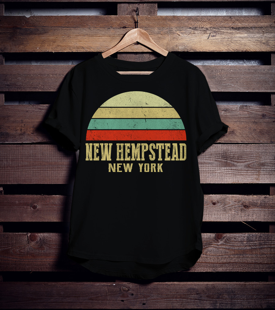 NEW HEMPSTEAD NEW YORK Vintage Retro Sunset Stripes T-Shirt