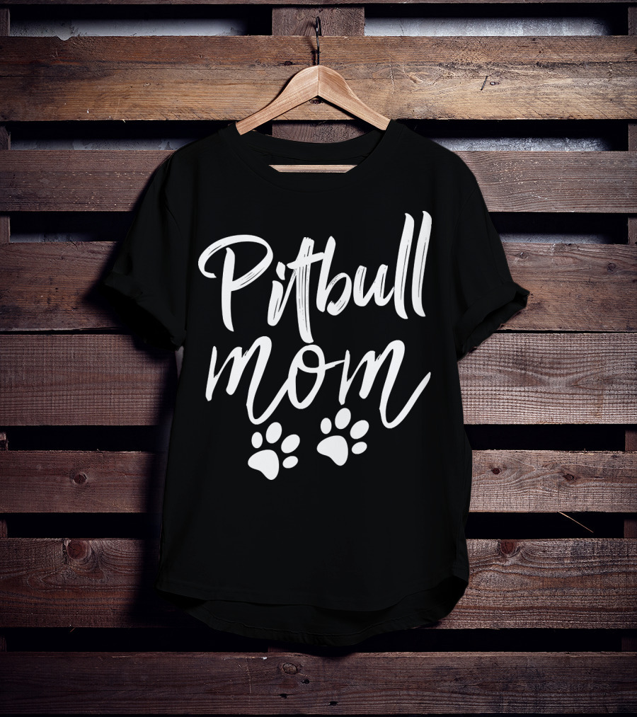 Pitbull Mom With Paw Prints 121 T-Shirt