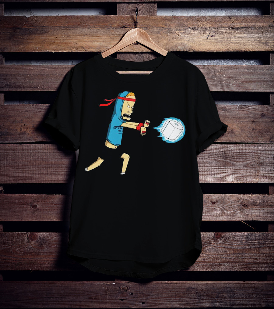 Beavis Energy Attack With Toilet Paper Roll T-Shirt