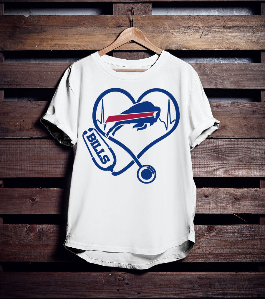 Buffalo Bills Stethoscope Heartbeat T-Shirt