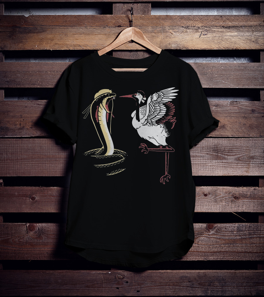 Cobra And Crane From Snorg Iconic Animal Martial Arts Battle T-Shirt