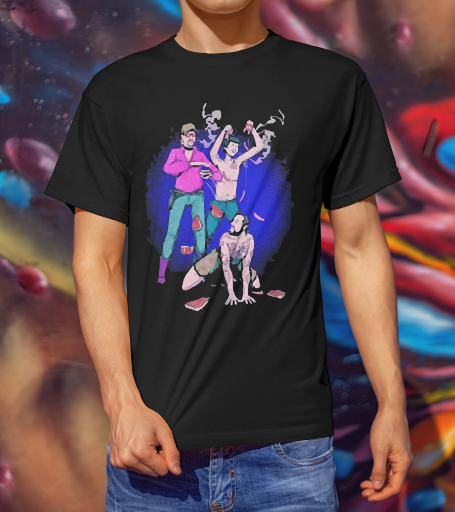 Expired Meat Honeymoon Fine Tattooed Figures In Dance With Floating Meat T-Shirt