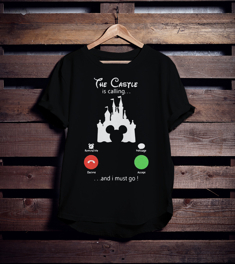 The Castle Is Calling And I Must Go Disney Silhouette Mickey Icon Accept Decline T-Shirt