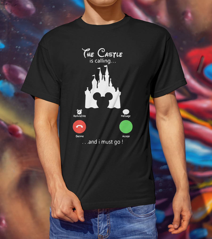 The Castle Is Calling And I Must Go Disney Silhouette Mickey Icon Accept Decline T-Shirt