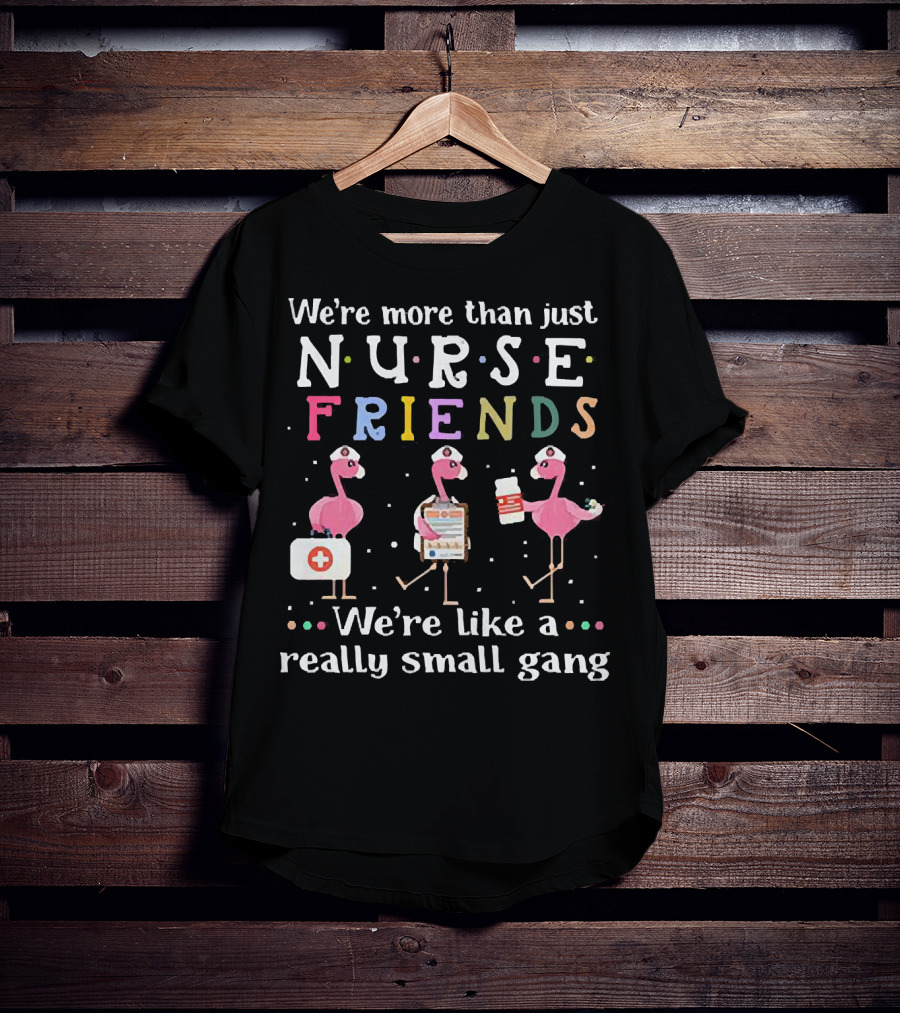 Flamingo Nurse Friends Really Small Gang Fun T-Shirt