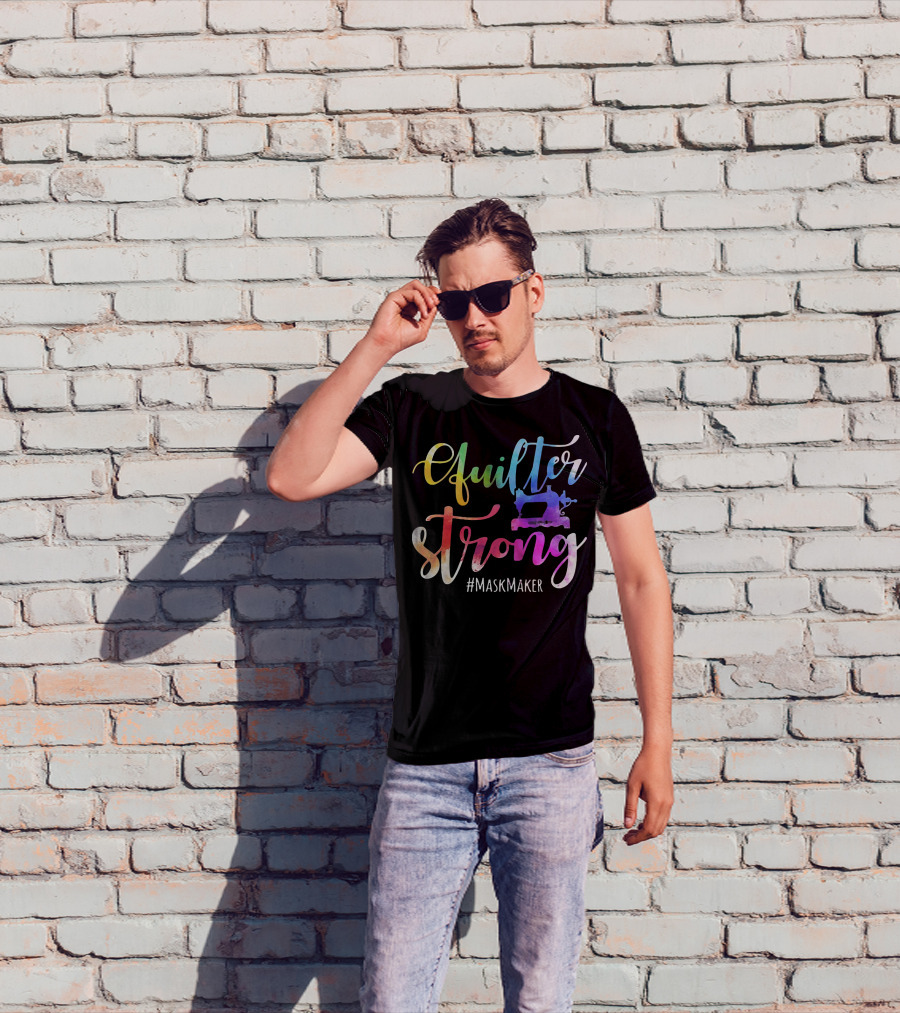 Quilter Strong MaskMaker Sewing Machine Rainbow T-Shirt