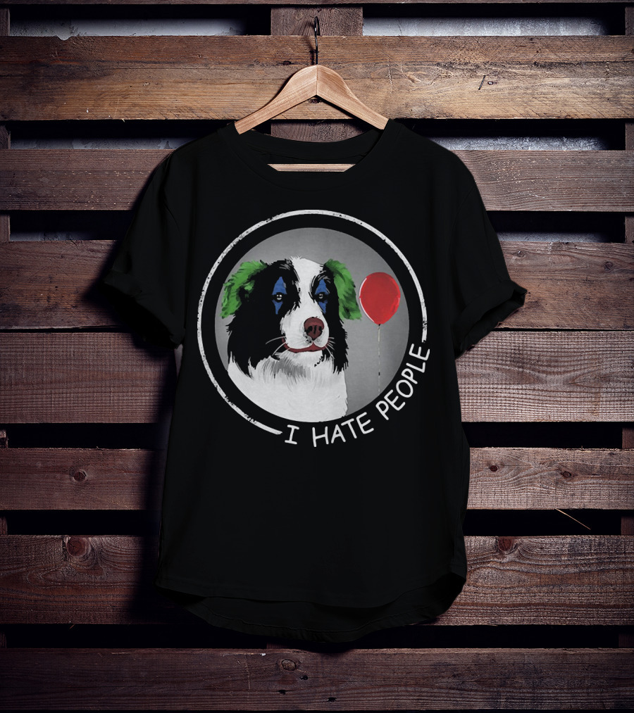 I Hate People Companion Dog With Red Balloon T-Shirt