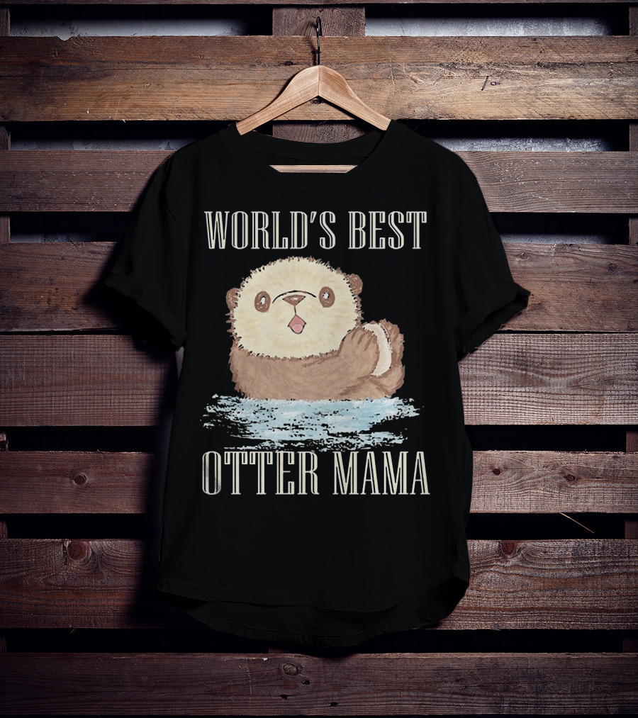 World's Best Otter Mama Cute Watercolor Otter T-Shirt