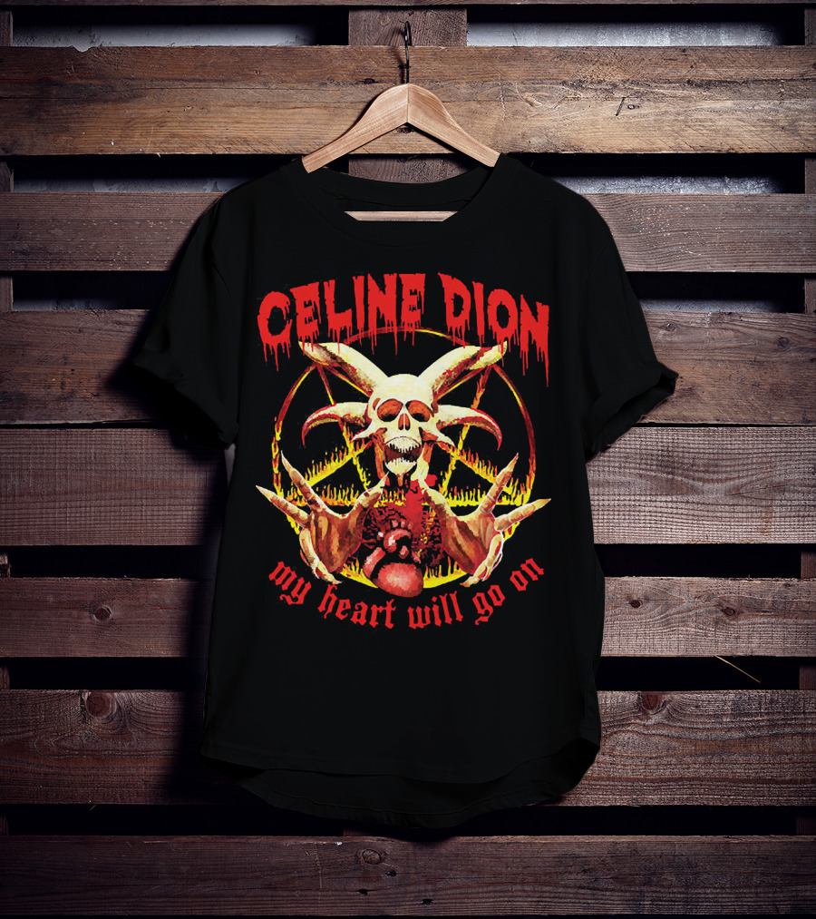 Celine Dion My Heart Will Go On Metal Skeleton T-Shirt