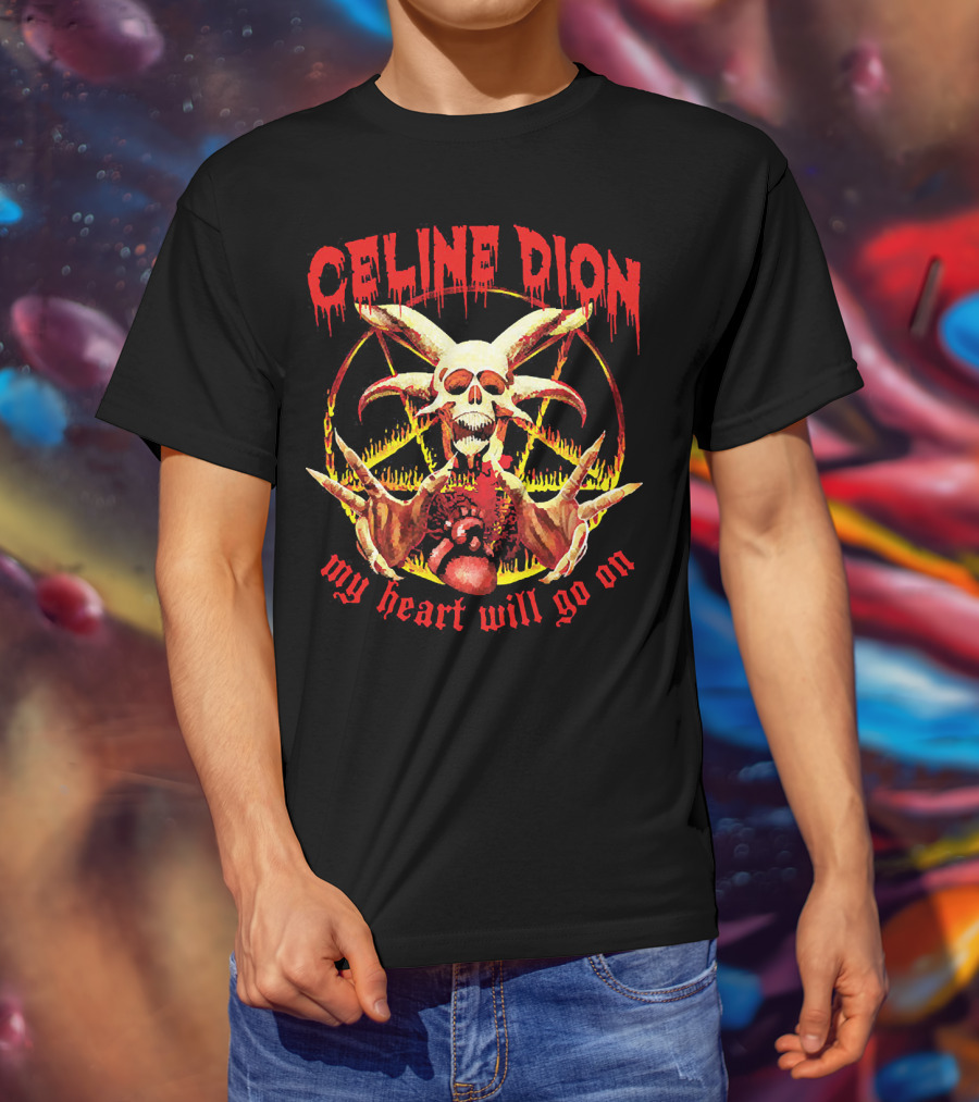 Celine Dion My Heart Will Go On Metal Skeleton T-Shirt