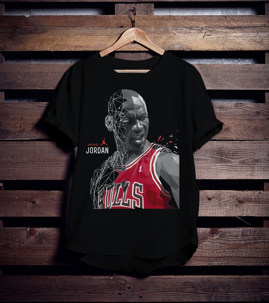 Michael Jordan Bulls Geometric Art 15 T-Shirt