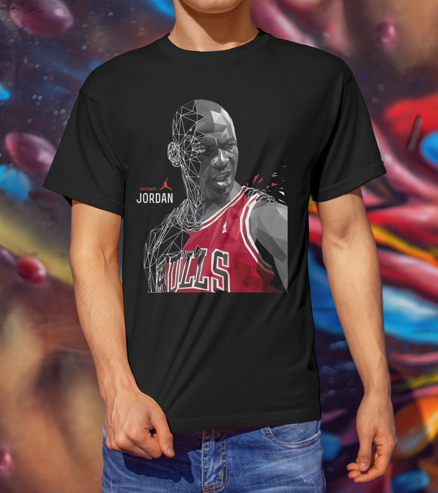 Michael Jordan Bulls Geometric Art 15 T-Shirt