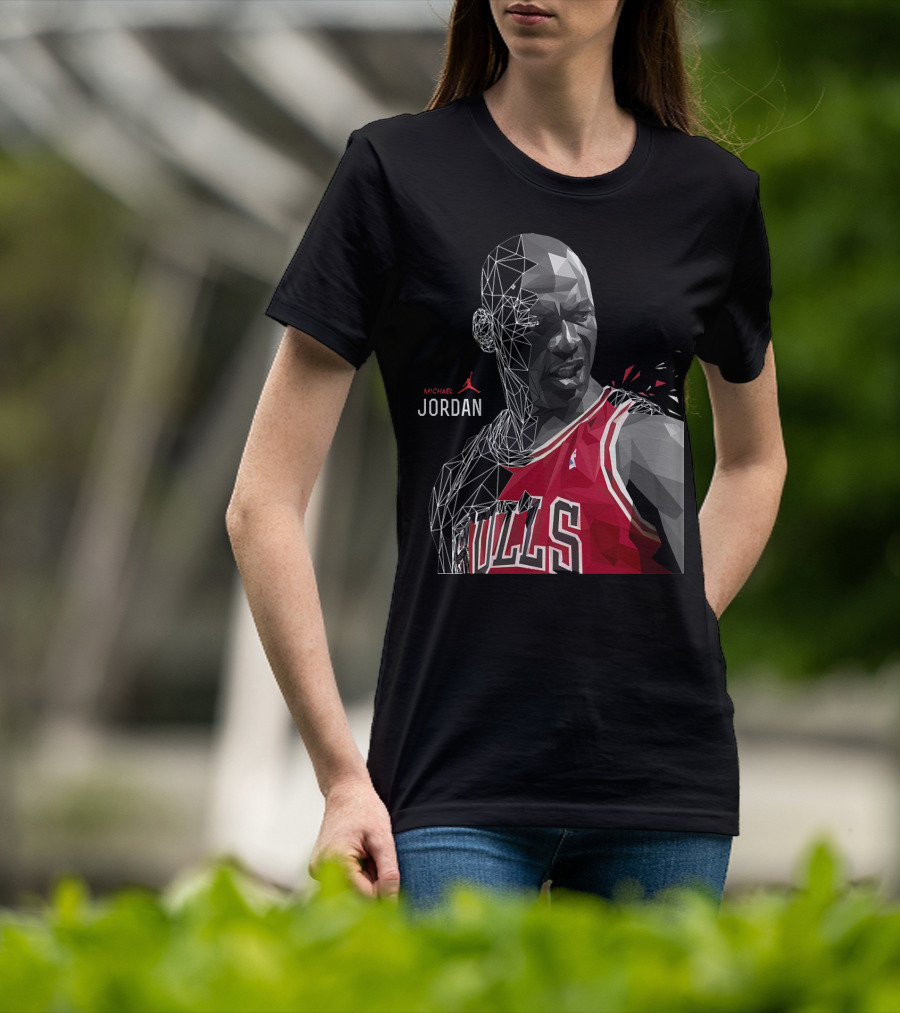 Michael Jordan Bulls Geometric Art 15 T-Shirt
