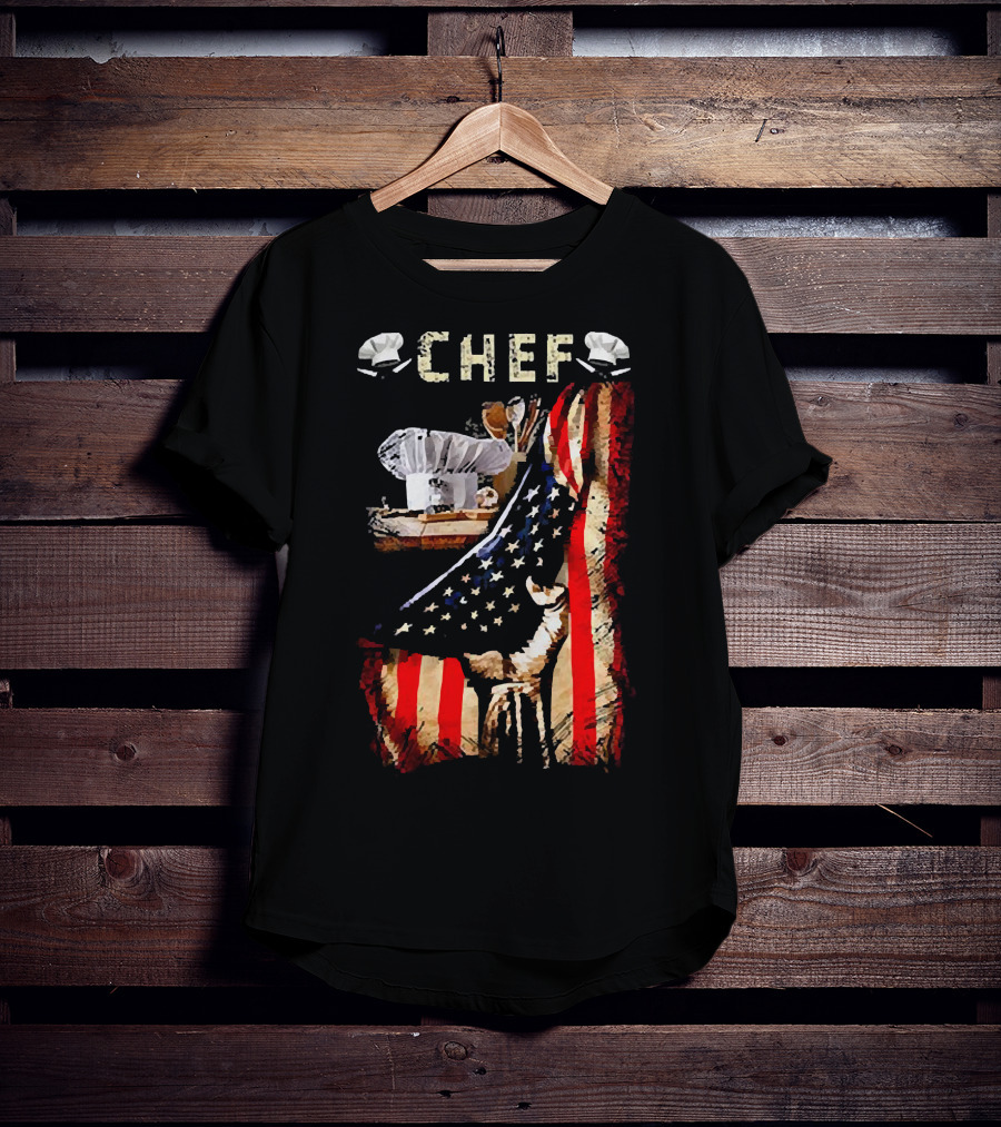CHEF Proud American Flag Culinary Passion T-Shirt