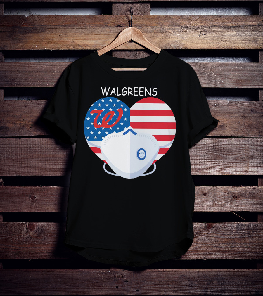Walgreens Heart American Flag Face Mask T-Shirt