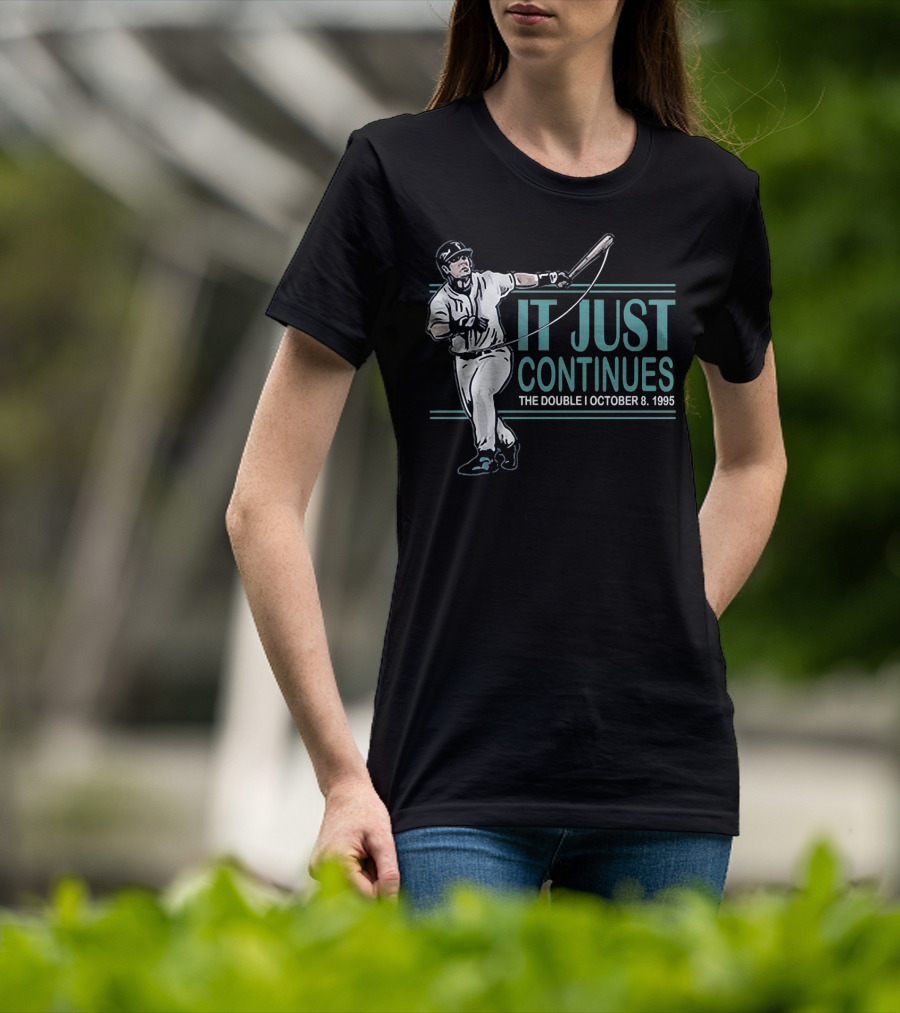 IT JUST CONTINUES The Double I October 8 1995 Baseball Player T-Shirt