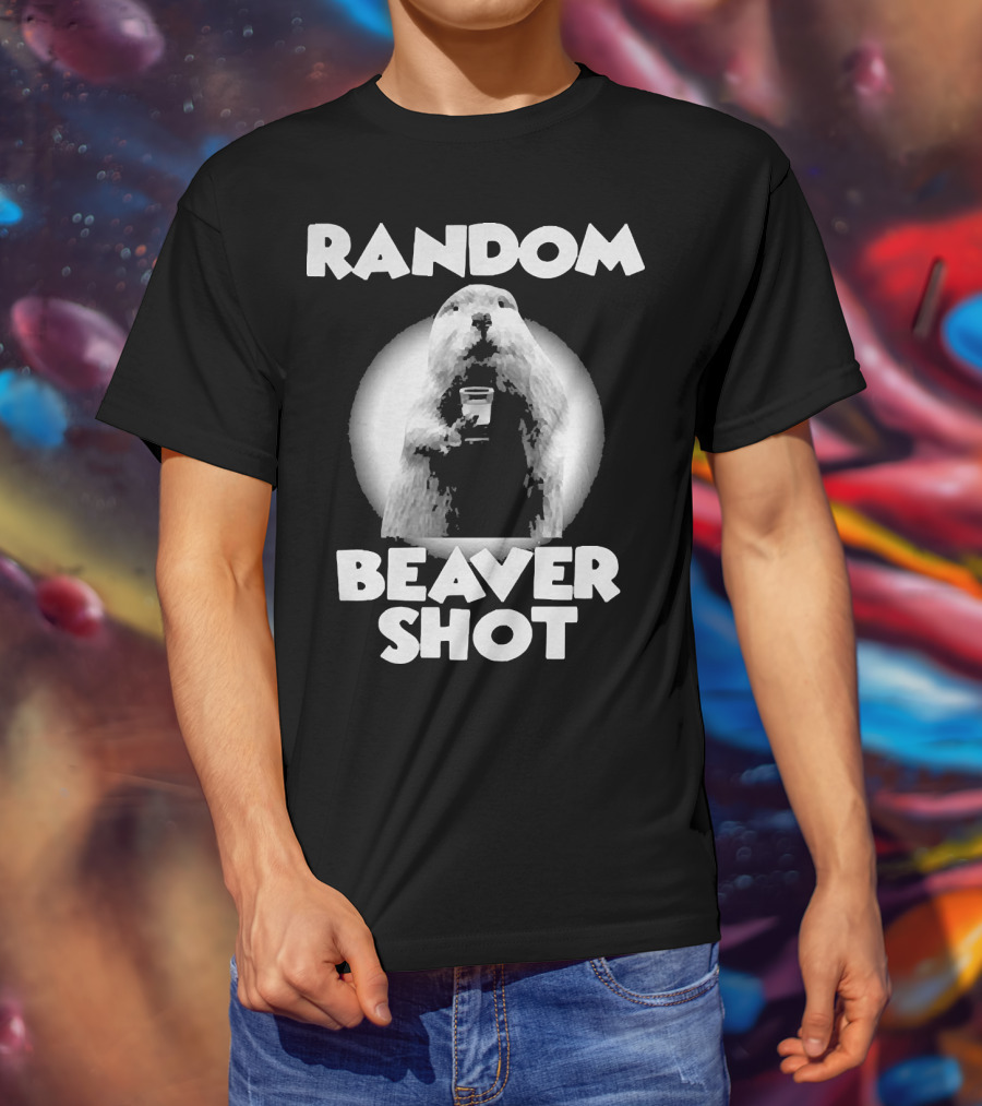 Random Beaver Shot Holding Drink T-Shirt