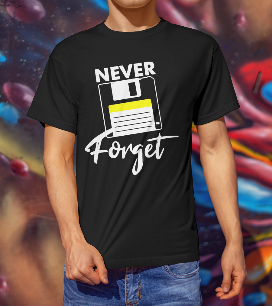 Never Forget Nerd Nerds Floppy Disk T-Shirt