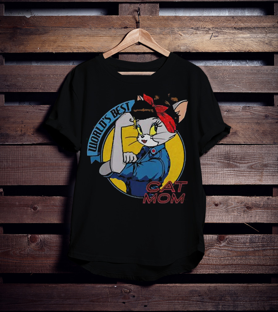 World's Best Cat Mom Rosie The Riveter T-Shirt