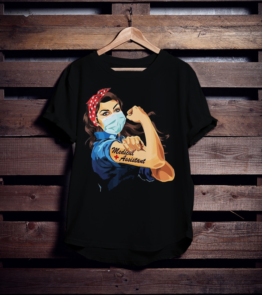 Medical Assistant Strong Woman Face Mask Iconic T-Shirt