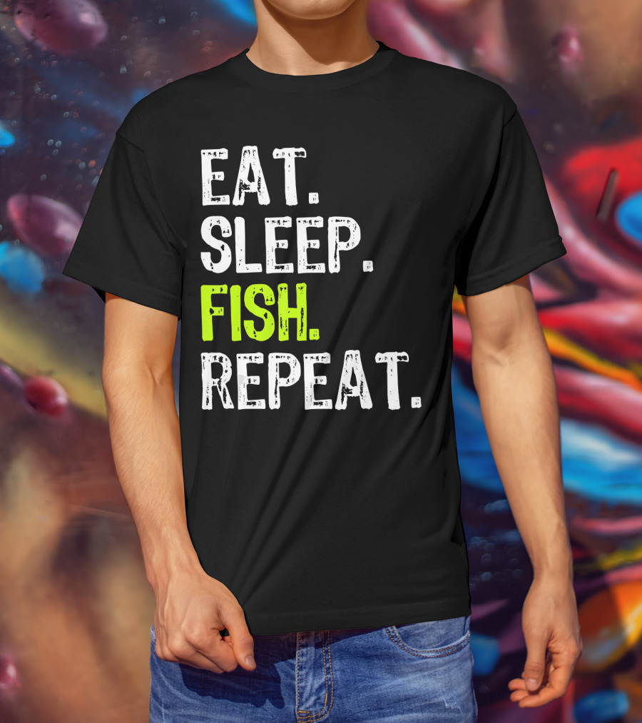 Eat Sleep Fish Repeat Funny Fishing 148 T-Shirt