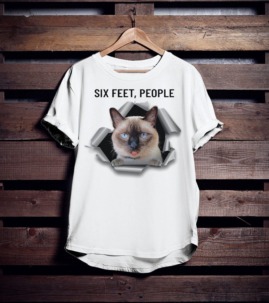 Siamese Cat Six Feet People Torn Ripper T-Shirt