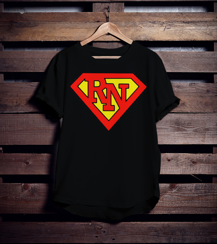 RN Superhero Nurse Emblem T-Shirt