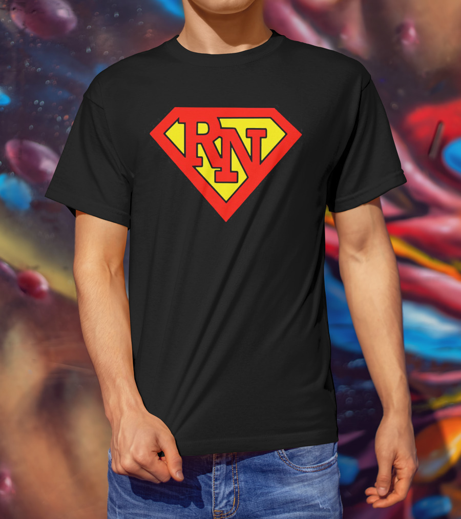 RN Superhero Nurse Emblem T-Shirt