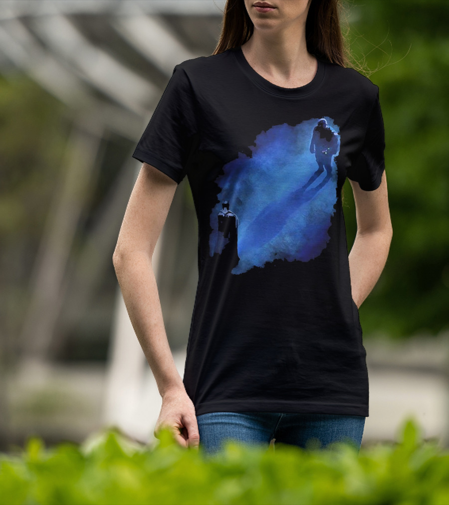 Batman Versus Thanos Blue Shadow Showdown T-Shirt