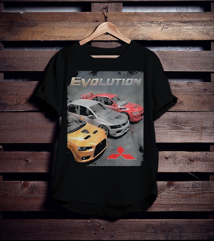 Mitsubishi Evolution Cars With Iconic Red T-Shirt