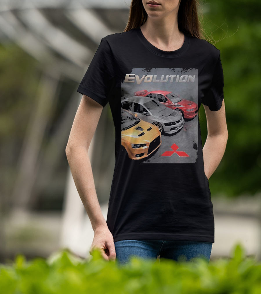 Mitsubishi Evolution Cars With Iconic Red T-Shirt