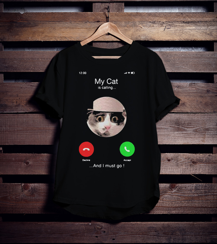 My Cat Is Calling And I Must Go Accept Or Decline At 12:00 T-Shirt