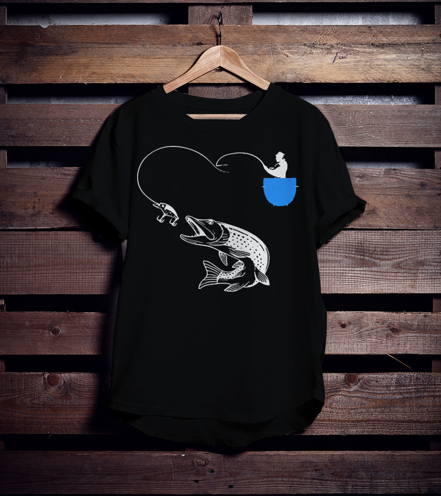 Fishing From The Pocket With A Giant Fish T-Shirt