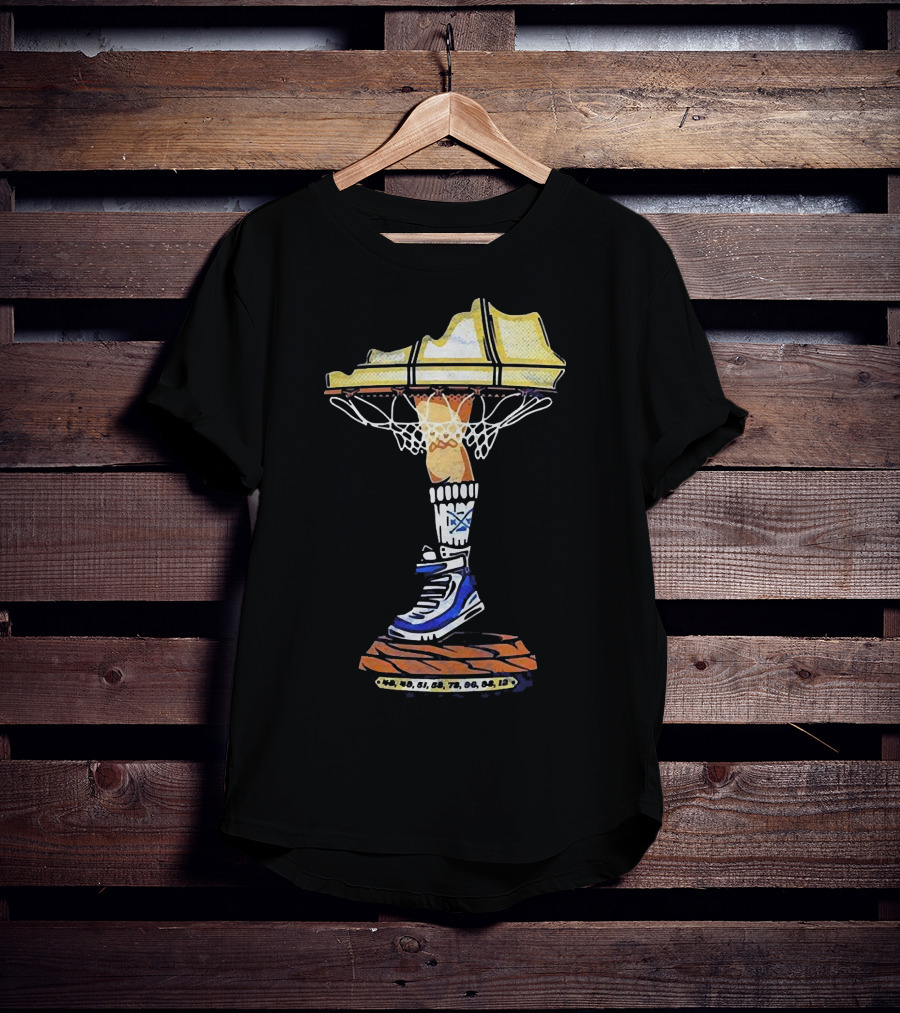 Kentucky Basketball Shoe Leg Lamp With State Map And Hoop T-Shirt