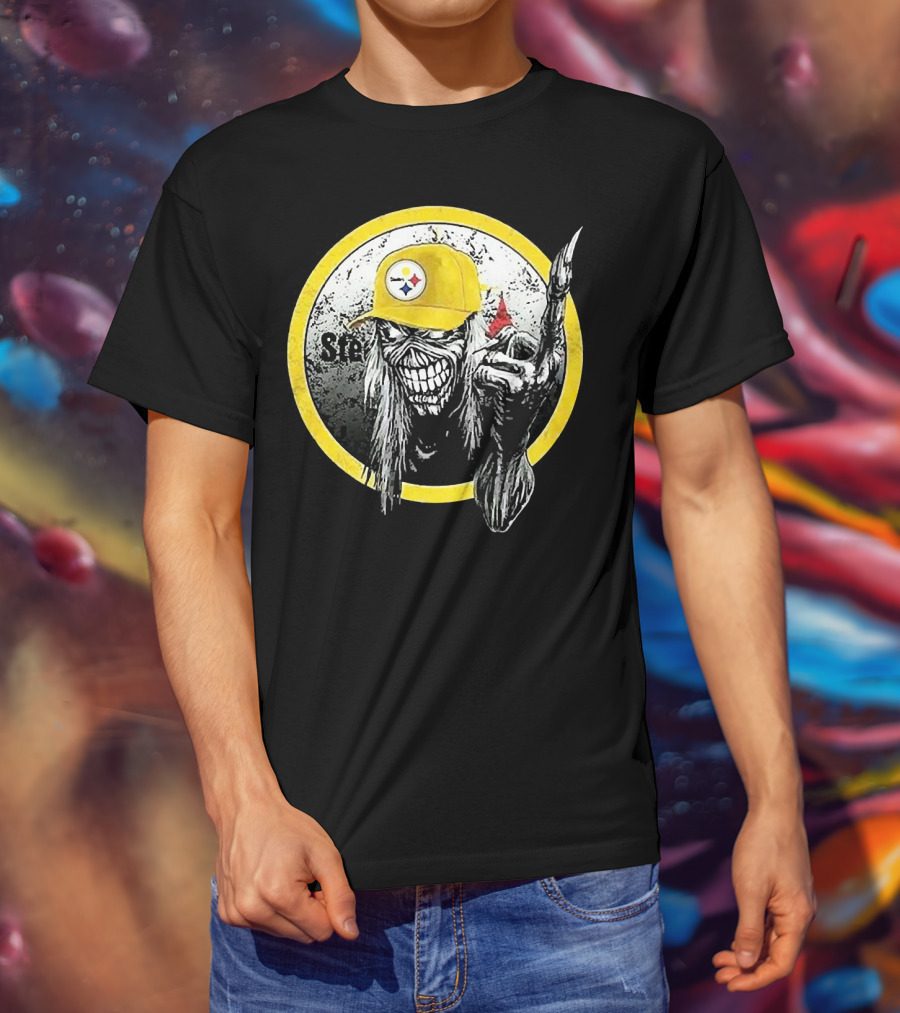 Pittsburgh Steelers Skull Fan T-Shirt