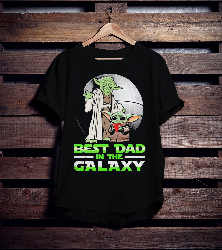 Best Dad In The Galaxy With Yoda And Baby Yoda T-Shirt
