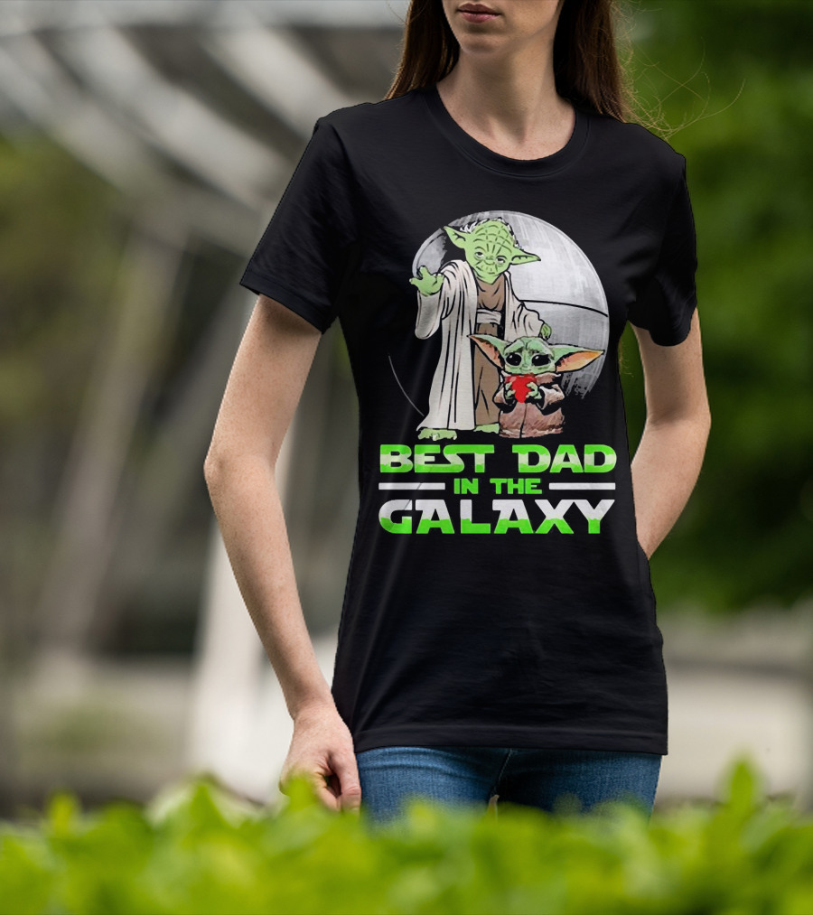 Best Dad In The Galaxy With Yoda And Baby Yoda T-Shirt