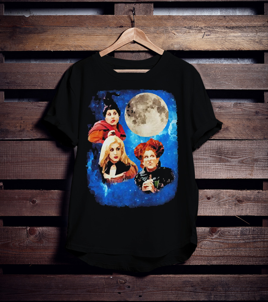 Three Hocus Pocus Moon Sanderson Sisters Night Sky T-Shirt