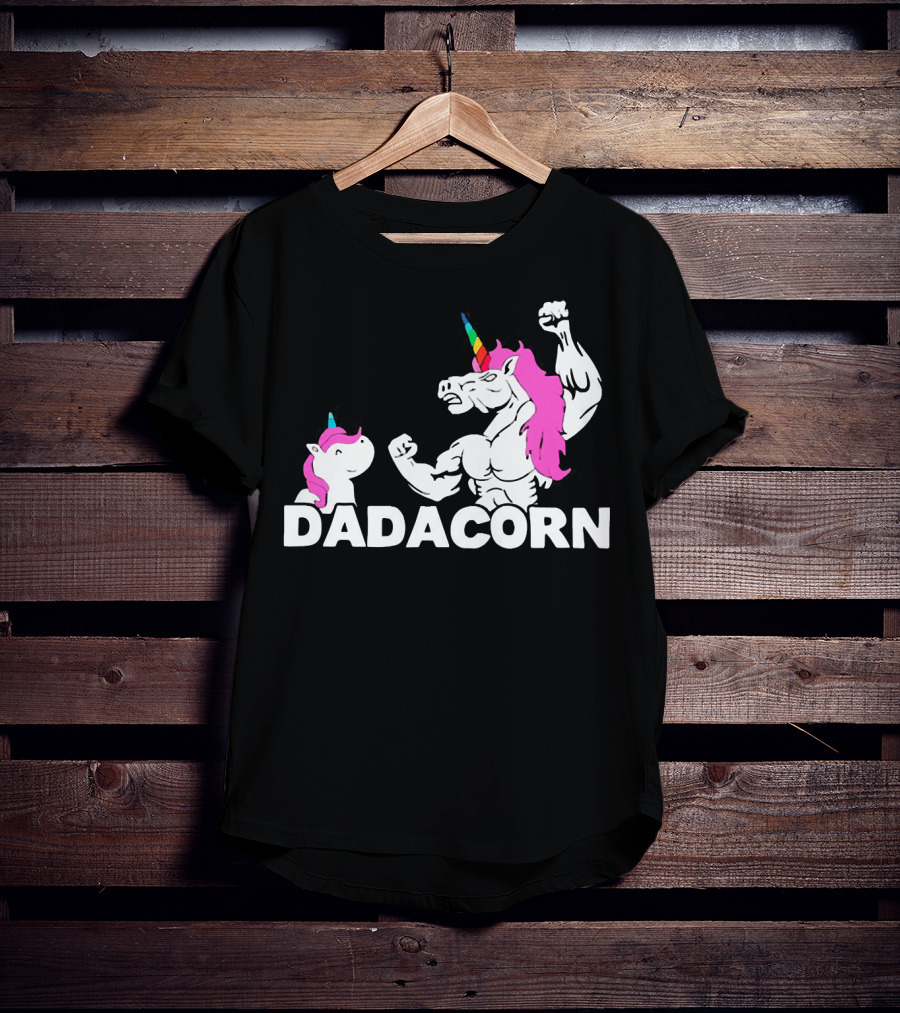 Dadacorn Unicorn Dad Muscular Fantasy T-Shirt