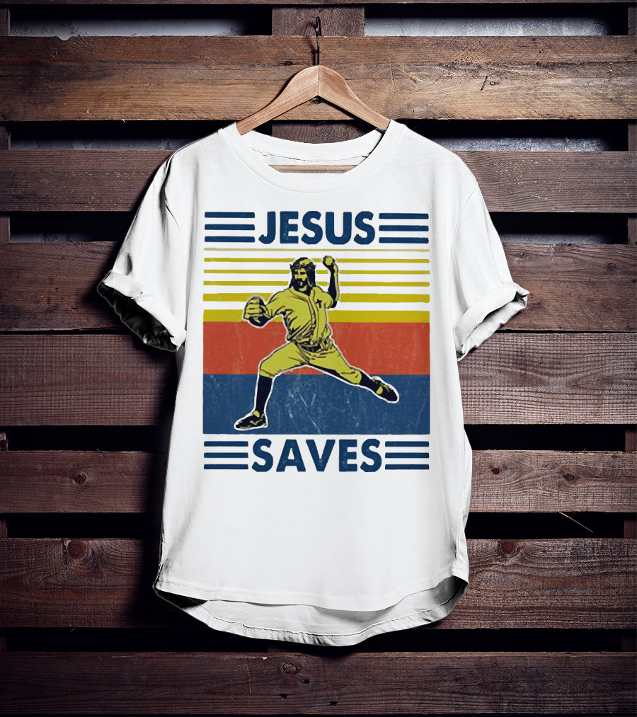 Jesus Saves Baseball Pitcher T-Shirt