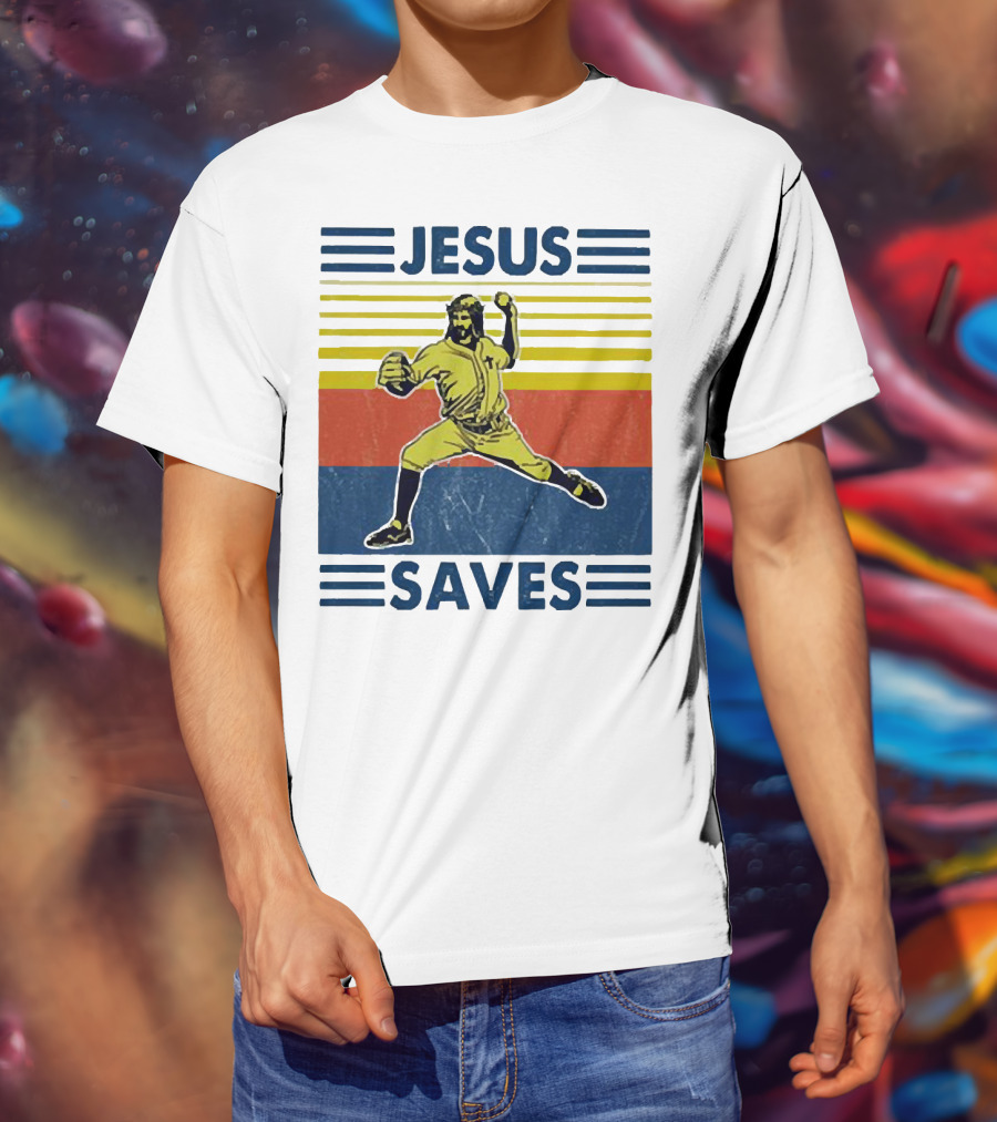 Jesus Saves Baseball Pitcher T-Shirt