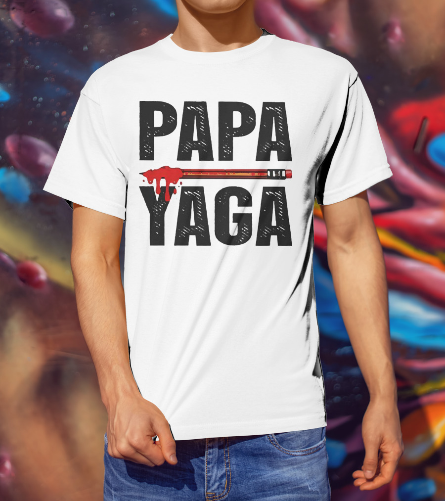 Pencil Papa Yaga Blood Dripping Text T-Shirt
