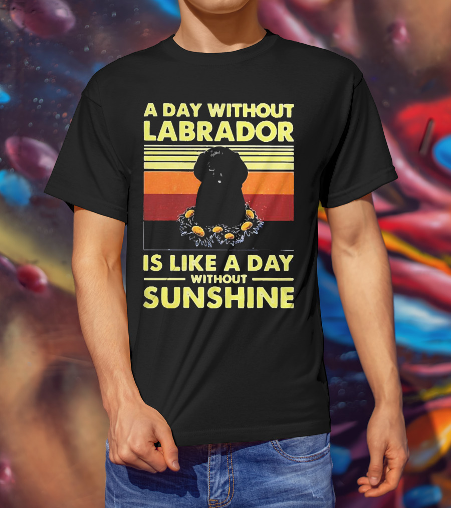A Day Without Labrador Is Like A Day Without Sunshine Retro Sunset T-Shirt